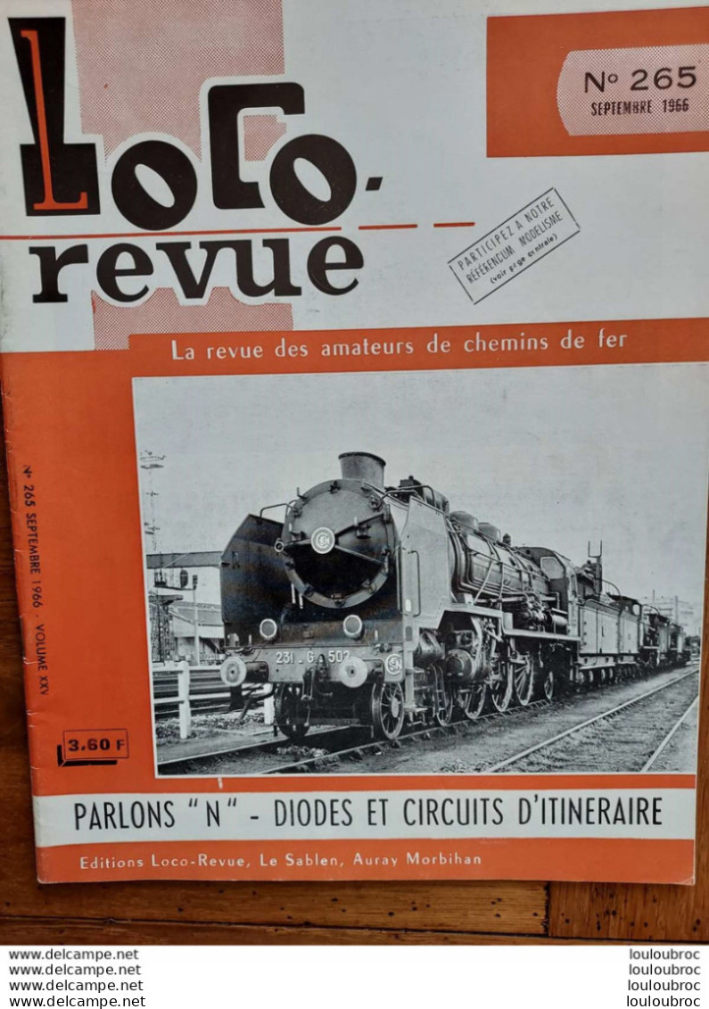 LOCO REVUE N°265 DE 1966 AMATEURS DE CHEMINS DE FER ET DE MODELISME PARFAIT ETAT - Trains