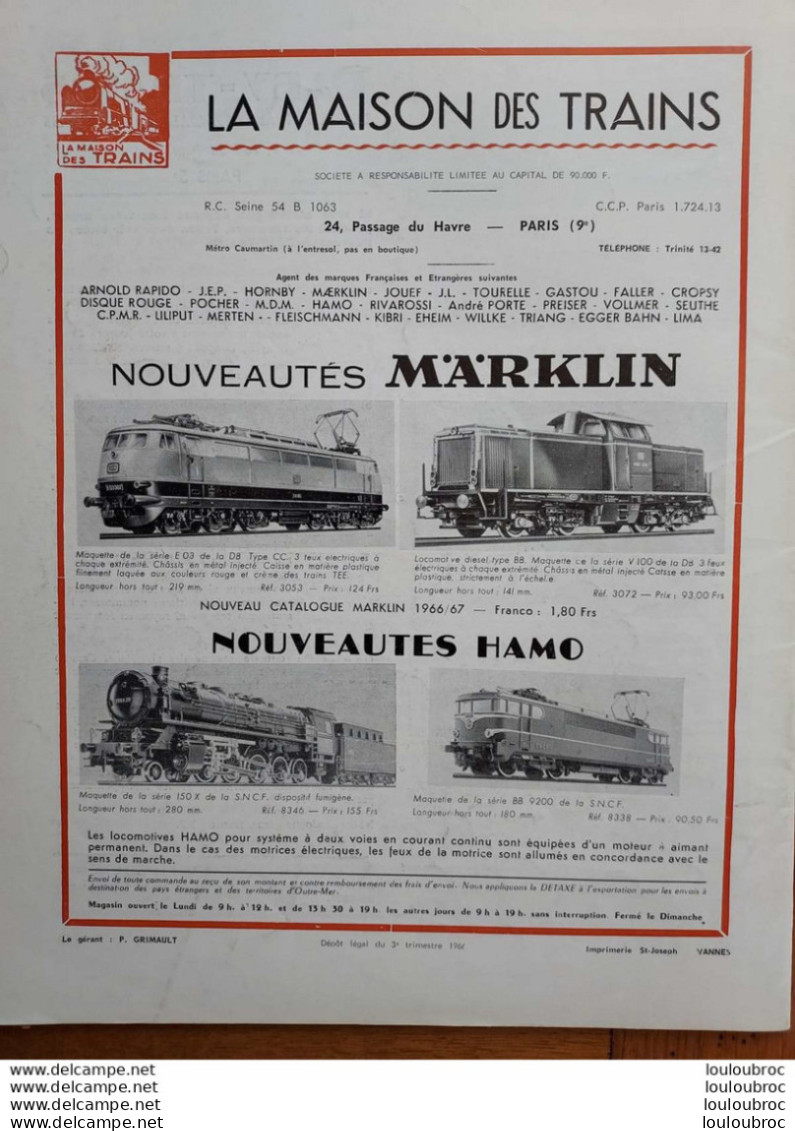LOCO REVUE N°265 DE 1966 AMATEURS DE CHEMINS DE FER ET DE MODELISME PARFAIT ETAT - Trenes