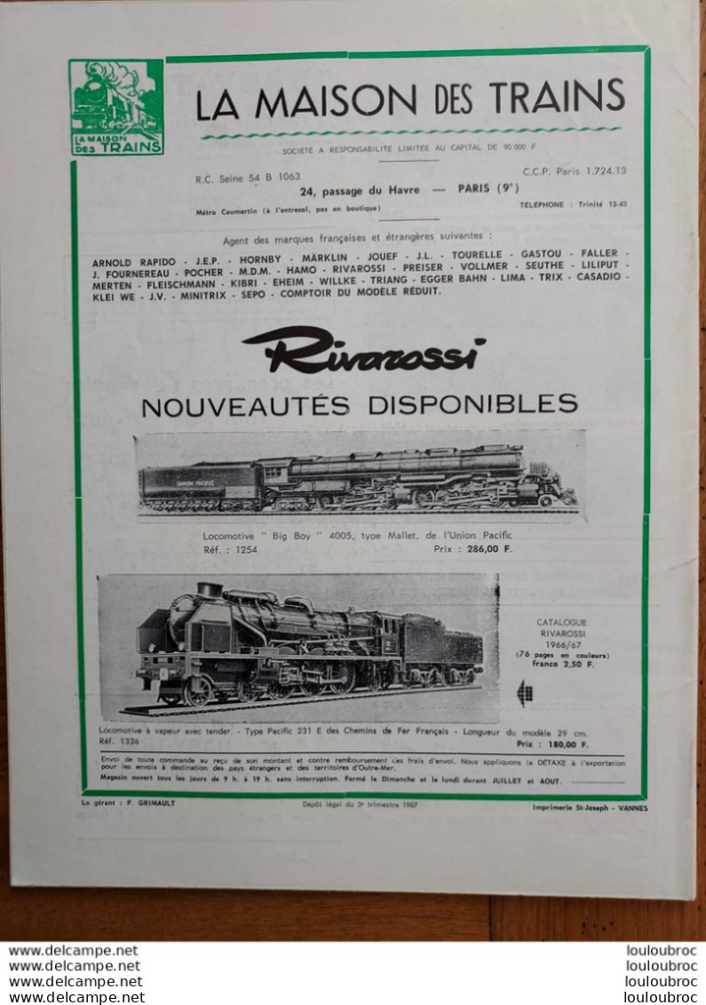 LOCO REVUE N°275 DE 1967 AMATEURS DE CHEMINS DE FER ET DE MODELISME PARFAIT ETAT - Trains