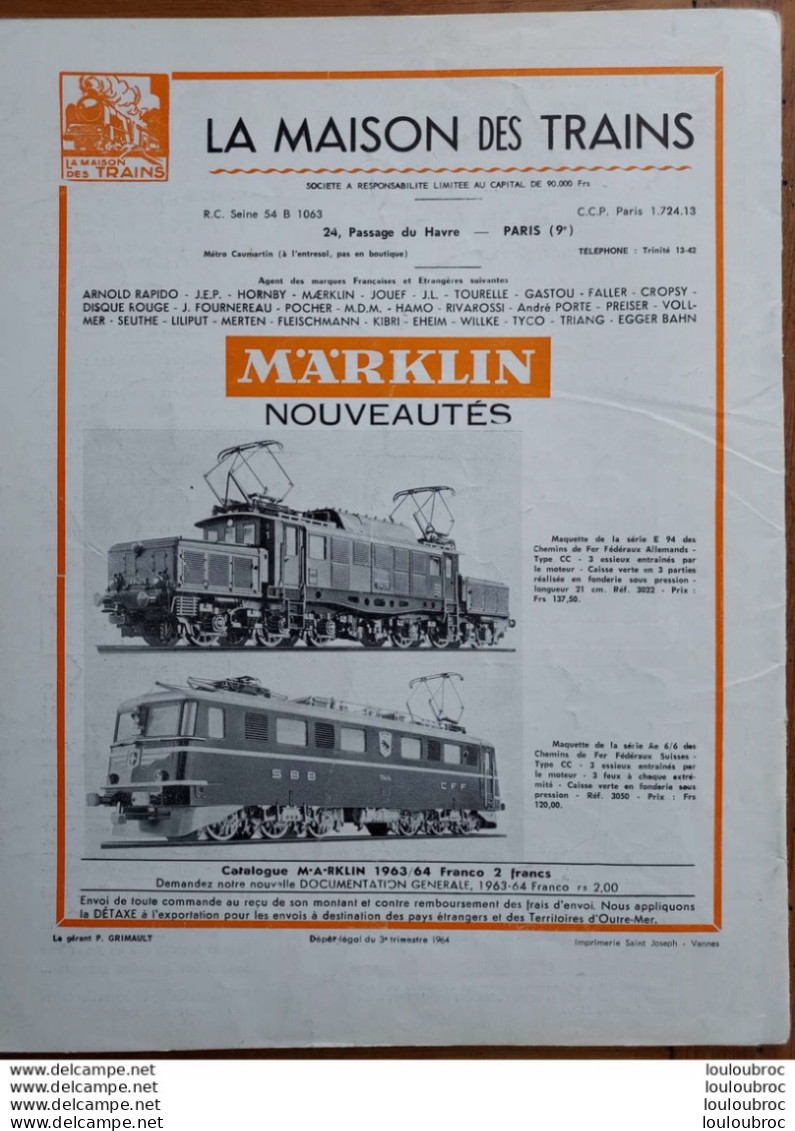 LOCO REVUE N°243  DE 1964 AMATEURS DE CHEMINS DE FER ET DE MODELISME PARFAIT ETAT - Trains
