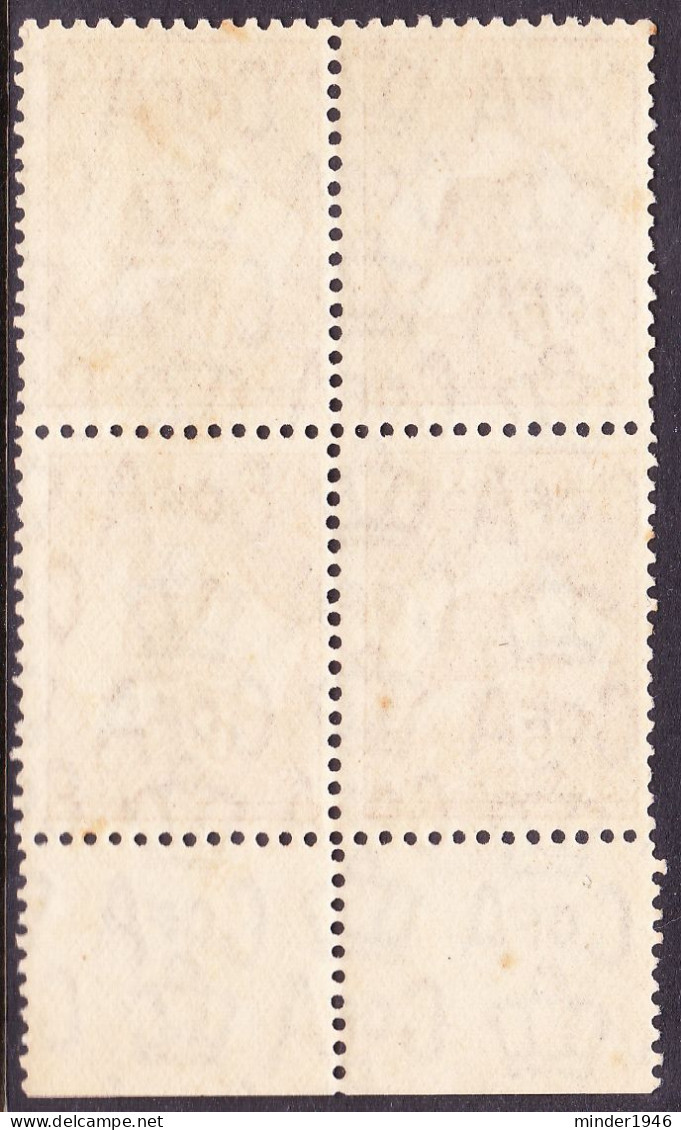 AUSTRALIA 1931 KGV 6d Chestnut, Kangaroo, Block Of 4 SG132 MNH With Bottom Gutter - Nuevos