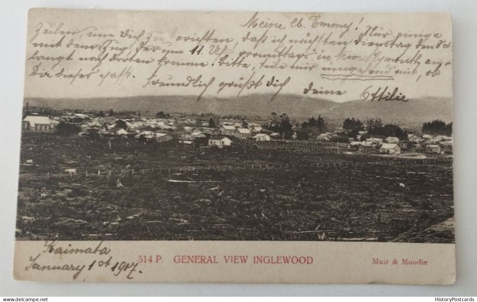 General View Inglewood, New Zealand, Kaimata, 1907 - Nuova Zelanda
