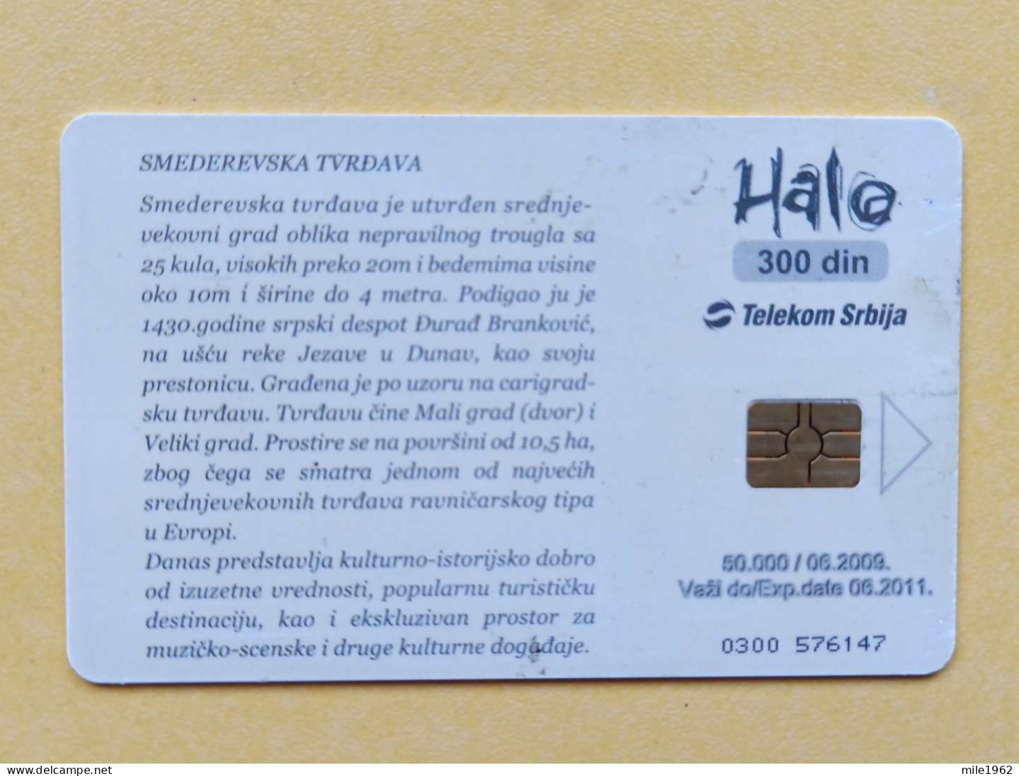 T-242 - SERBIA, TELECARD, PHONECARD, SMEDEREVO, FORTRESS, CASTLE - Sonstige – Europa