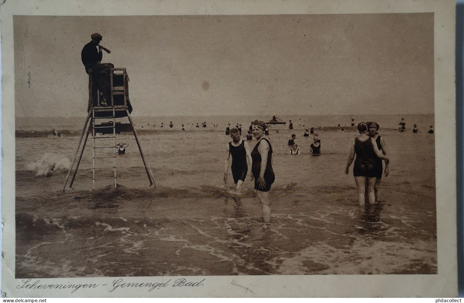 Scheveningen // Gemengd Bad (Met Strand Wacht!) 1929 - Scheveningen