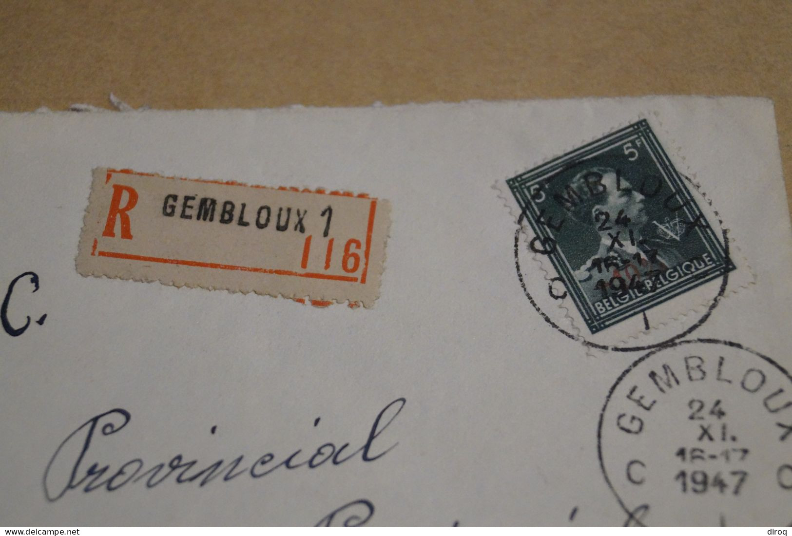 Bel Envoi Gembloux 1 Recommandé N° 116,année 1947,superbes Oblitérations - Lettres & Documents