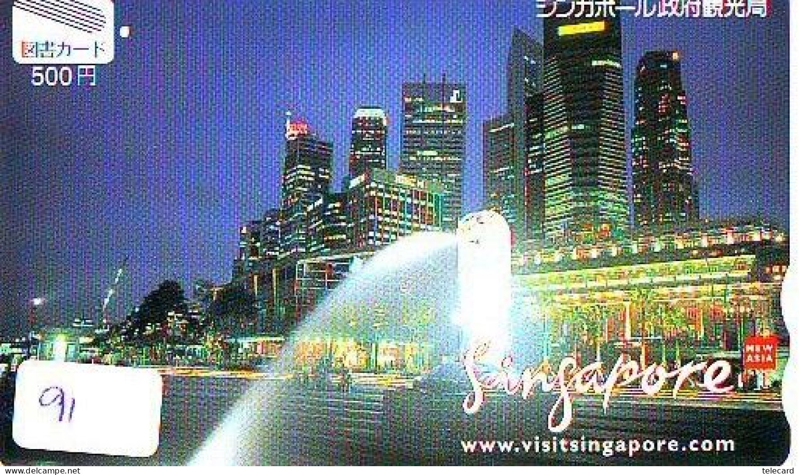 Telecarte SINGAPORE Reliée (91) - Telefonkarte SINGAPORE Verbunden - Phonecard SINGAPORE Related - Japan - Landschaften