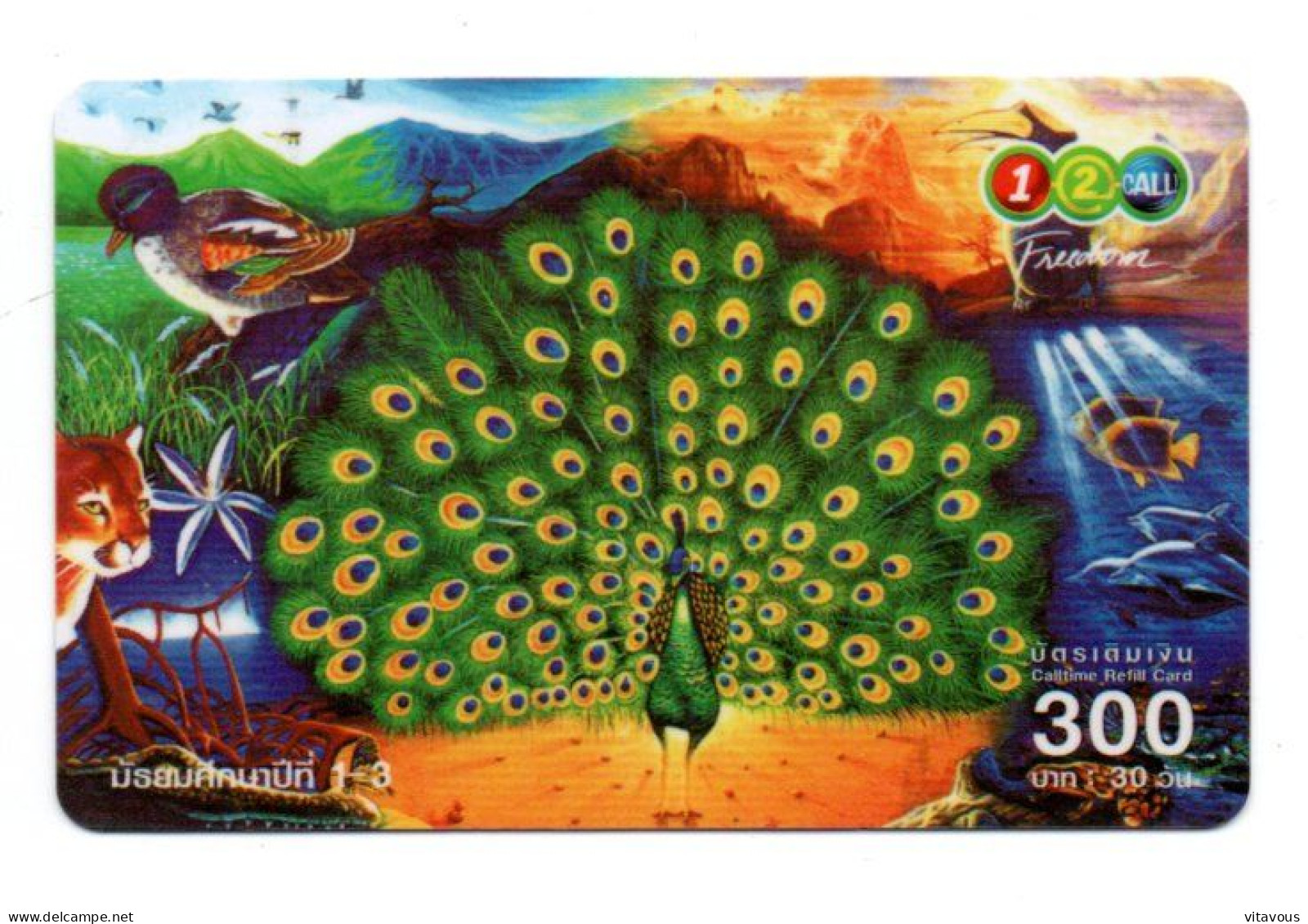 Paon Oiseau   Carte Prépayée Thaïlande  Card ( S 1006) - Tailandia