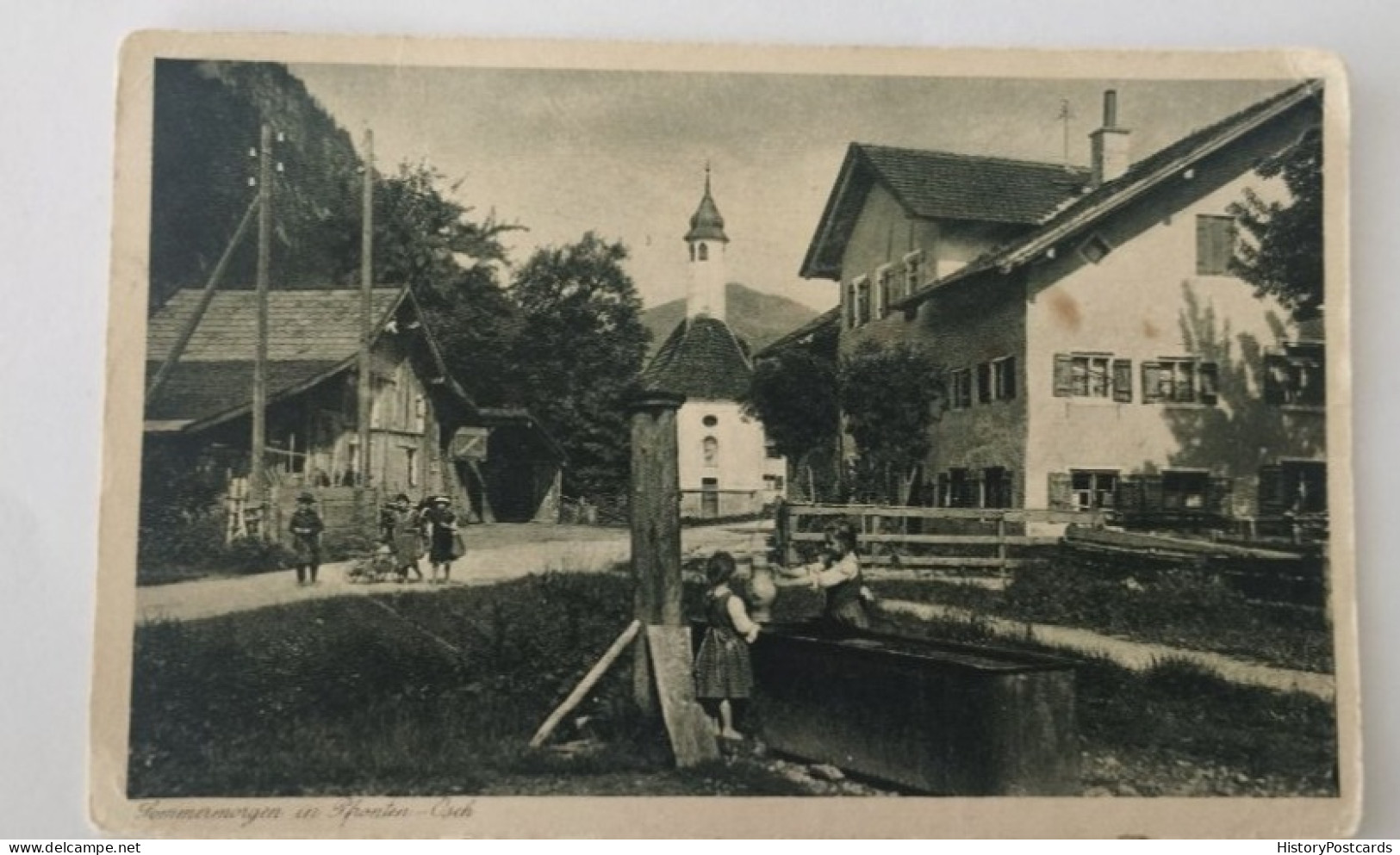 Pfonten-Osch, Kirche, Kinder, Brunnen, 1928 - Pfronten