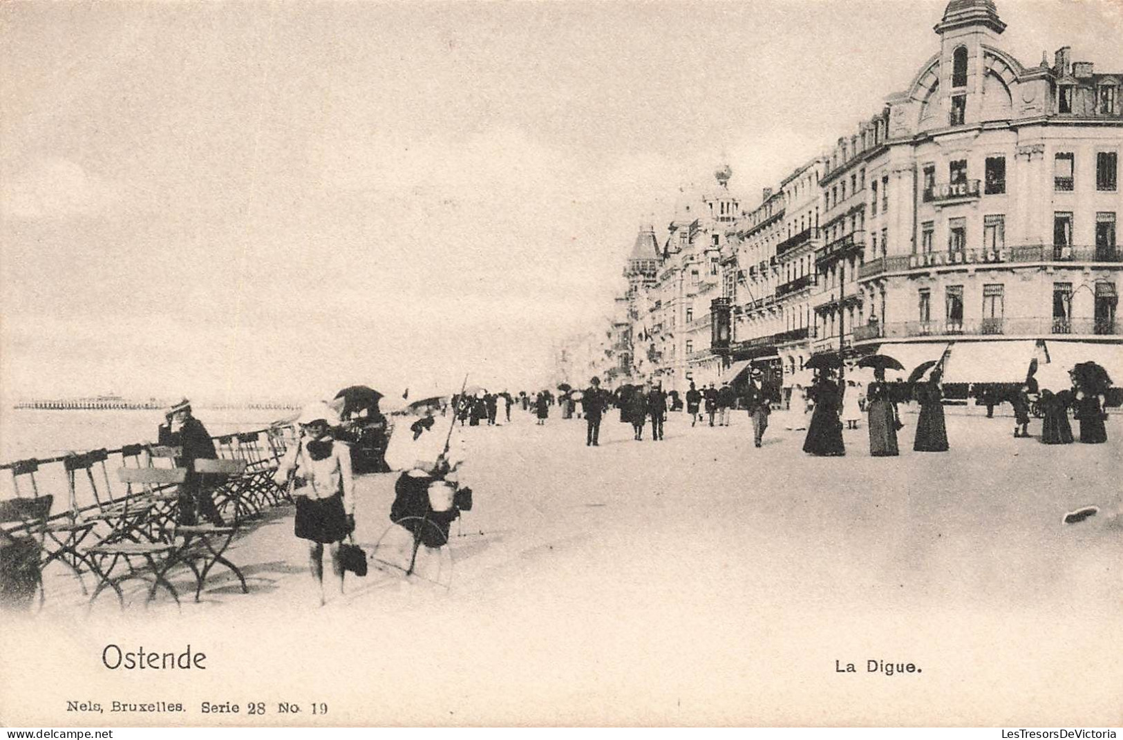 BELGIQUE - Ostende - La Digue - Animé -  Dos Non Divisé - Carte Postale Ancienne - Oostende