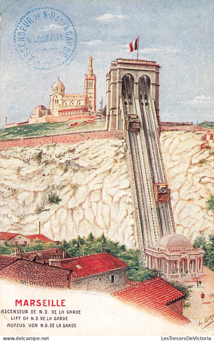 FRANCE - Marseille - Ascenseur De ND De La Garde  - Carte Postale Ancienne - Notre-Dame De La Garde, Funicolare E Vergine