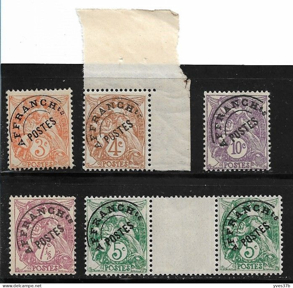 FRANCE Préoblitérés N°39, 40 CdF, 41 (paire Inter-panneau), 42, 43 - Neuf** - SUP - - 1893-1947