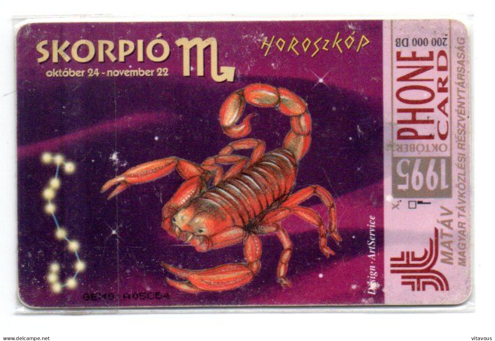 Zodiaque Zodiac Scorpion Télécarte Hongrie  Phonecard  (1210) - Hongrie