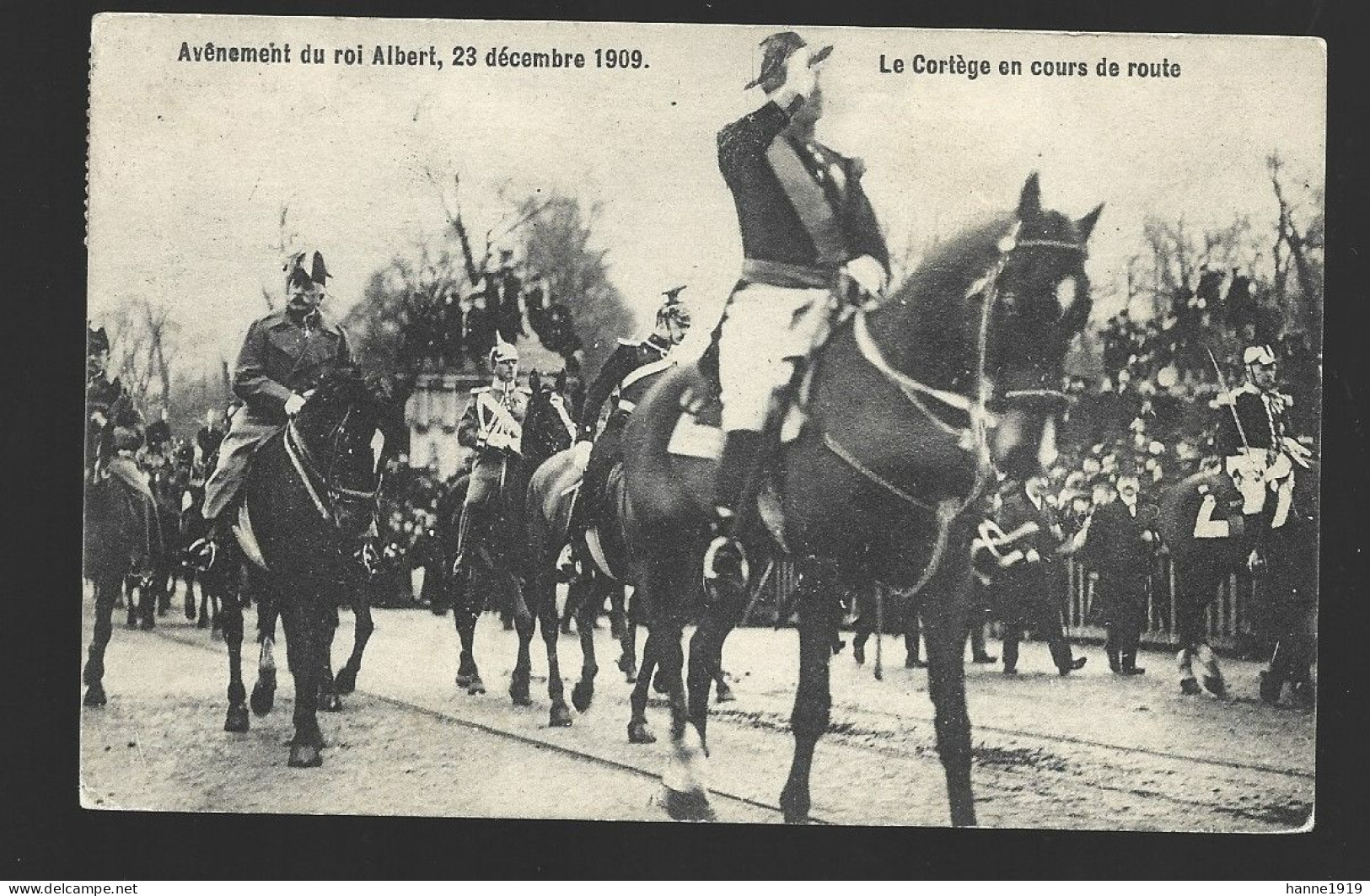 Pferd Paard Horse Cheval Avenement Du Roi Albert 1909 Le Cortège En Cours De Route Htje - Chevaux