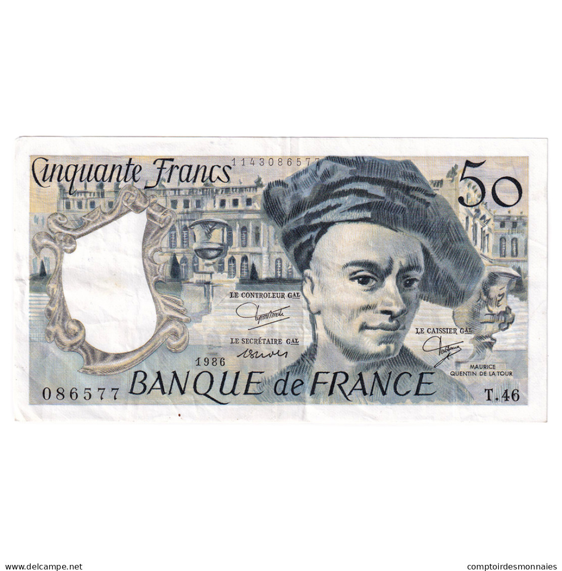 France, 50 Francs, Quentin De La Tour, 1986, T.46, TTB, Fayette:67.12, KM:152b - 50 F 1976-1992 ''Quentin De La Tour''