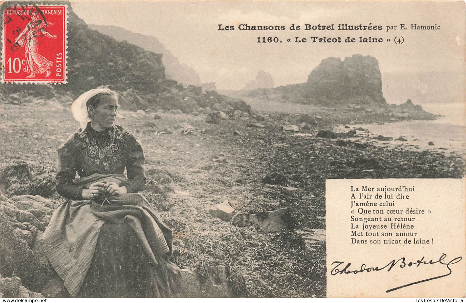 FOLKLORE - Musique - Les Chansons De Botrel Illustrées - Le Tricot De Laine - Carte Postale Ancienne - Muziek