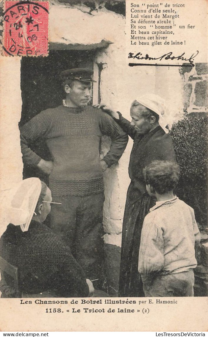 FOLKLORE - Musique - Les Chansons De Botrel Illustrées - Le Tricot De Laine - Carte Postale Ancienne - Musique