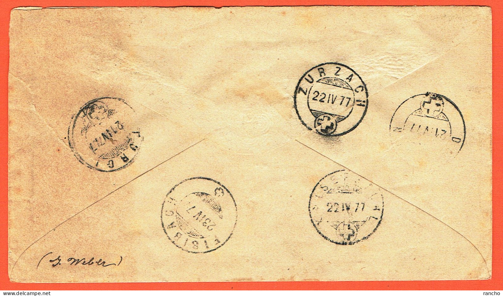 SUISSE . ENTIER POSTALE . MONTREUX .21.4.1877. TURGI .21.4.1877. ZURZACH .22.4.1877. FISIBACH .23.4.1877. - Entiers Postaux