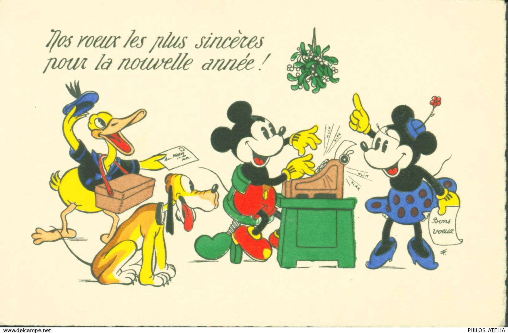 CPA CP Carte Postale Ancienne Mickey Minnie Disney Donald Nos Vœux Les Plus Sincères Editions E Séphériadès Paris - Autres & Non Classés