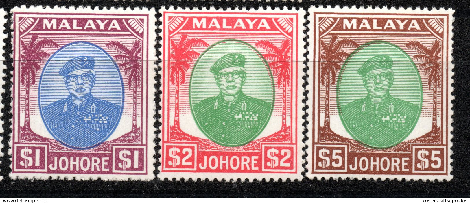 2340. JOHORE 1949-1955 SULTAN SIR IBRAHIM 16 MNH VALUES LOT (NOT SET) - Johore