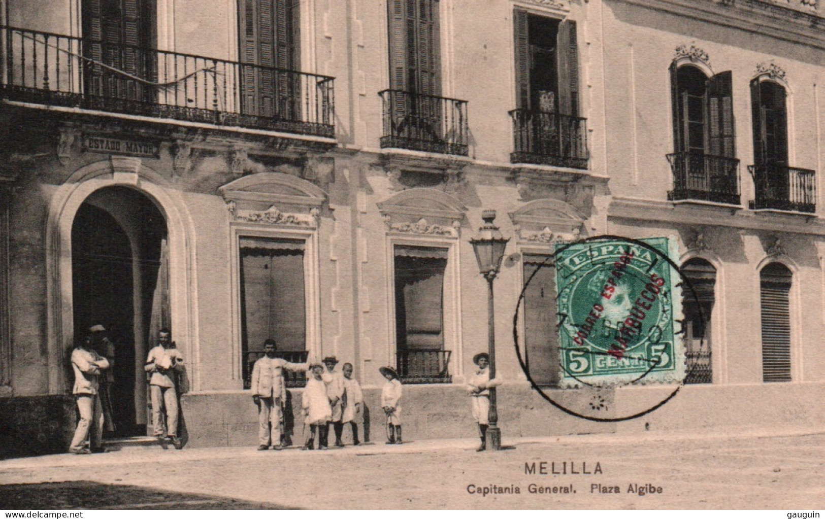 CPA - MELILLA - Capitania General Plaza Algibe ... (Affranchissement TP) - Melilla