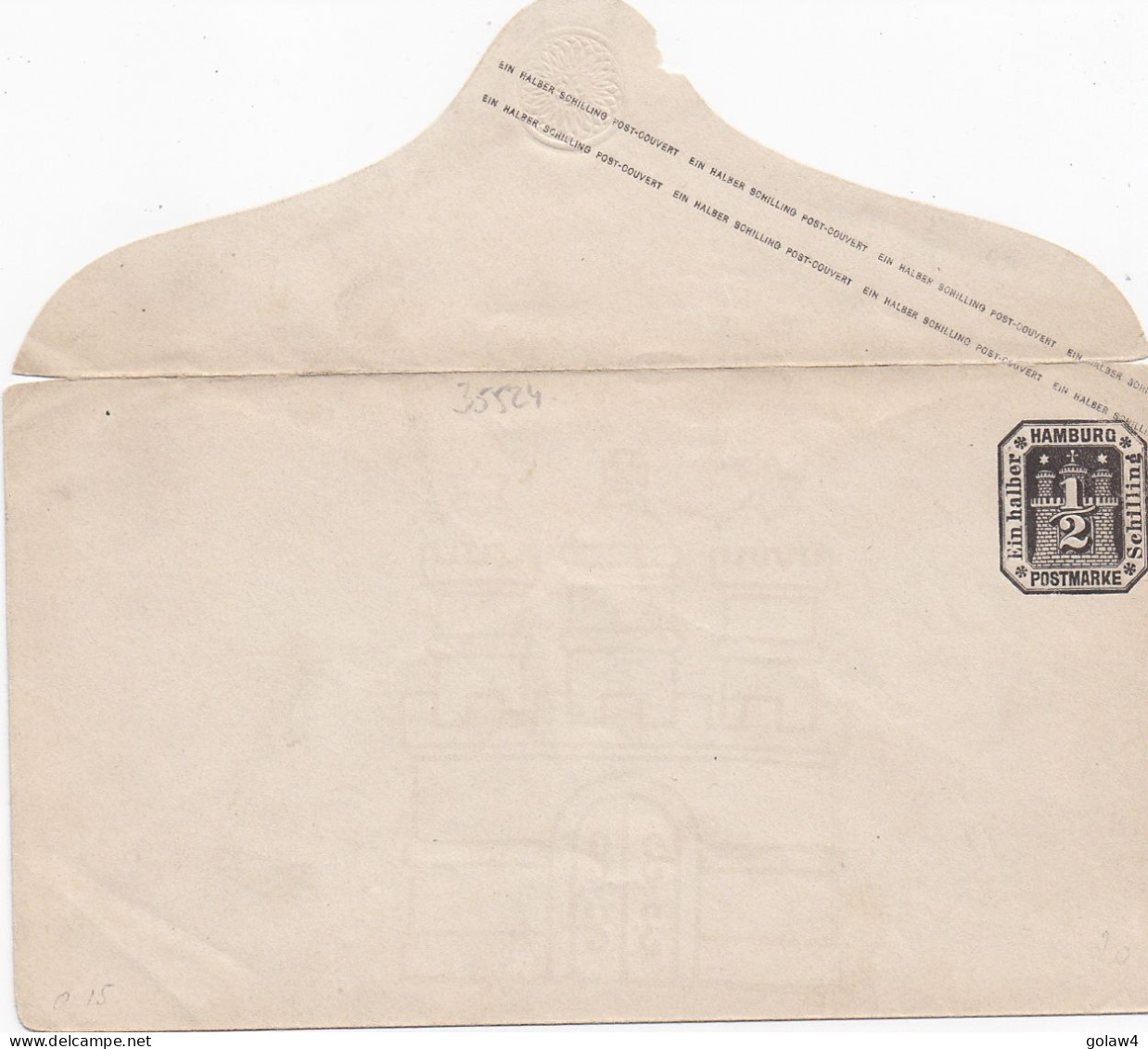 35524# HAMBOURG ENTIER POSTAL ENVELOPPE EIN HALBER HAMBURG SCHILLING POSTMARKE NEUF GANZSACHE STATIONERY - Hambourg