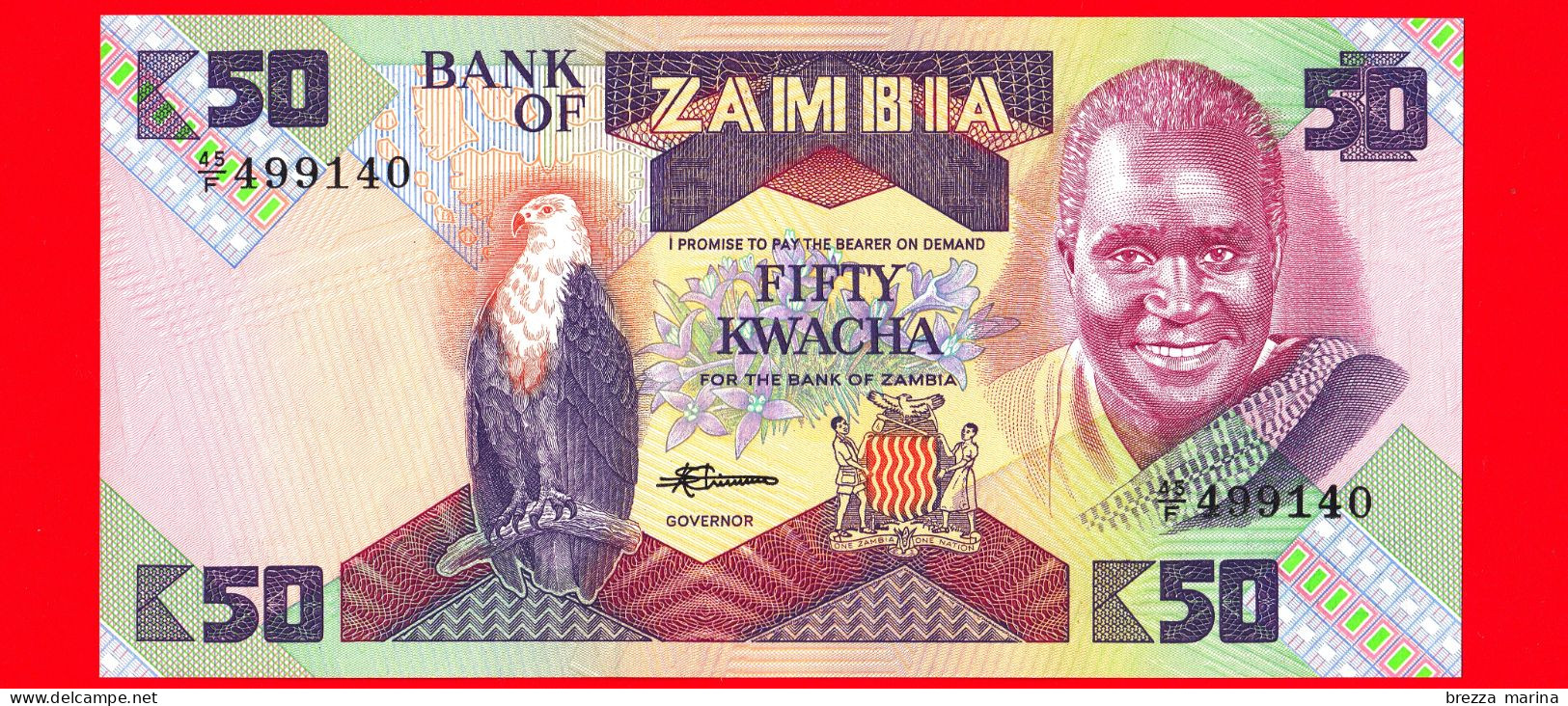 Nuovo - MNH - ZAMBIA - 1986-1988 - Banconota (45/F 499140) - FDS - Bank Of Zambia - 50 Kwacha - Sambia