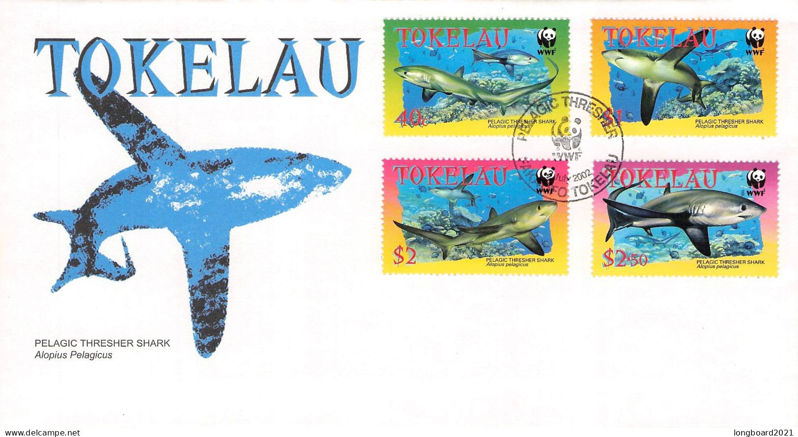 TOKELAU - FDC WWF 2002 - SHARK / 4230 - Tokelau