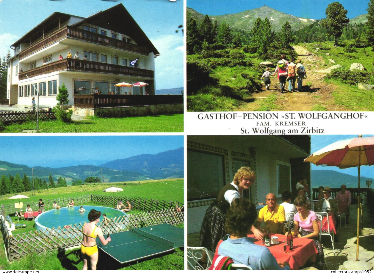 ST WOLFGANG, MULTIPLE VIEWS, ARCHITECTURE, RESORT, PENSION, POOL, CHILD, TERRACE, AUSTRIA, POSTCARD - St. Wolfgang