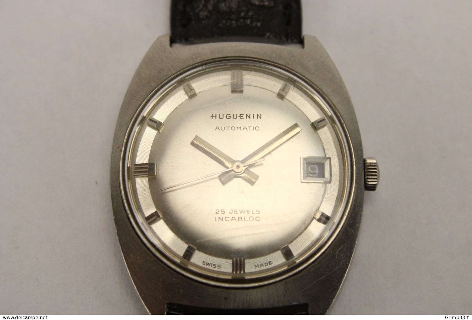 Huguenin - Automatic Men's Watch - With Day Indicator - 1970's - Autres & Non Classés