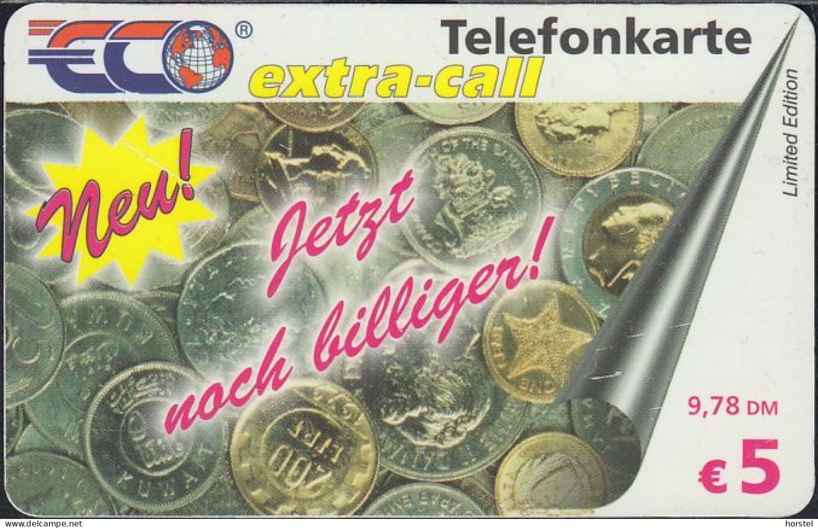 GERMANY Prepaid - ECO - Extra-call - Coins - Münzen 9,78DM/ 5€ - [2] Mobile Phones, Refills And Prepaid Cards