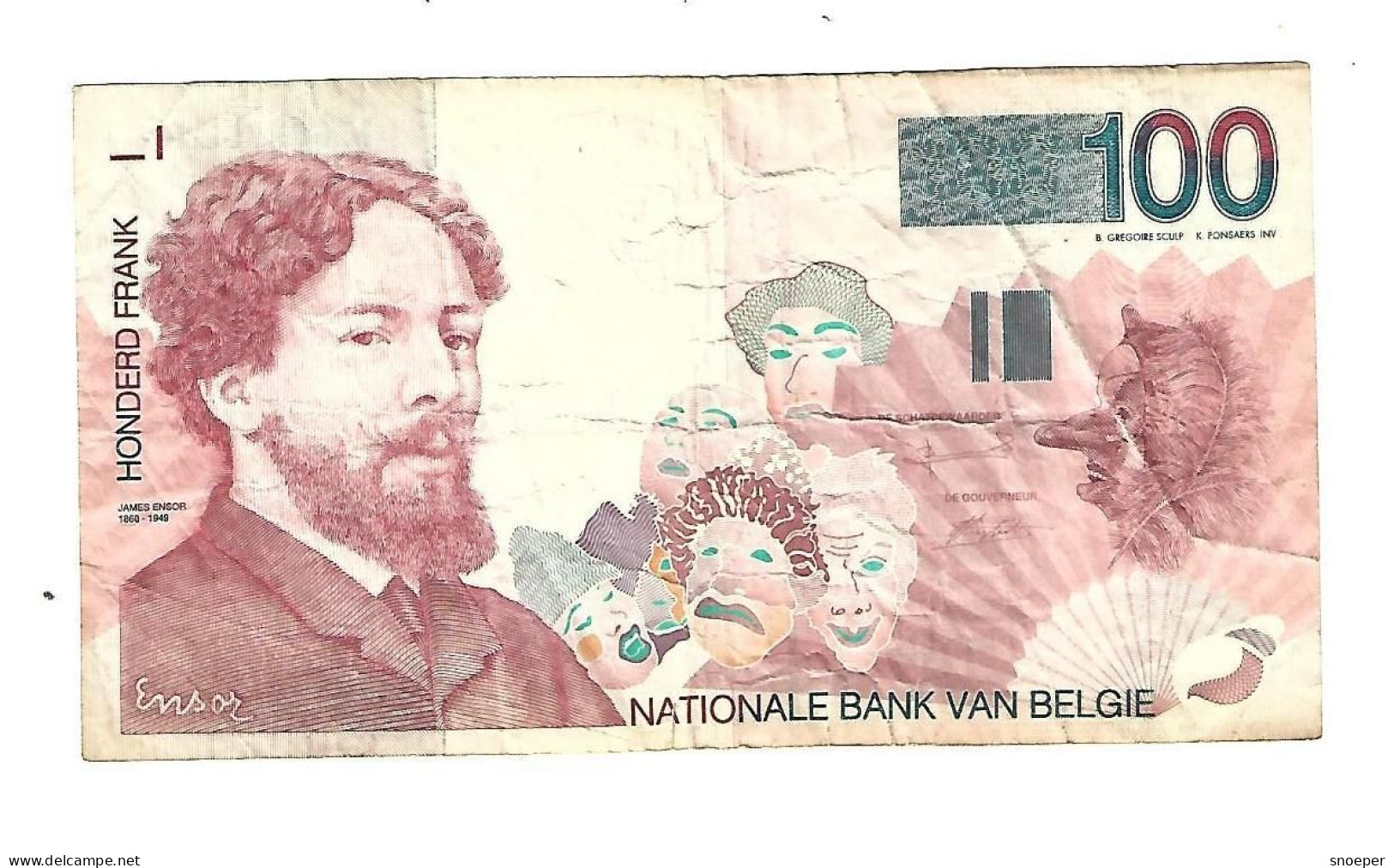 *Belguim 100 Francs 1995-2001   147 - 100 Francs