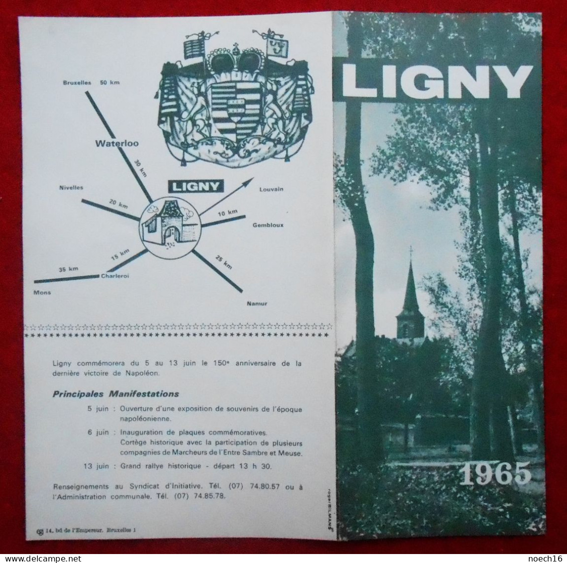 Dépliant 1965 Fêtes Napoléoniennes à Ligny. 150ème Anniversaire De La Dernière Victoire De Napoléon - Tourism Brochures