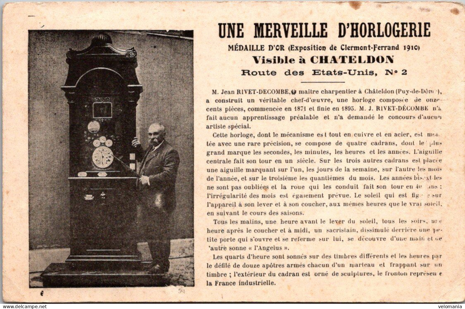 19307 Cpa 63 Chateldon - Une Merveille D' Horlogerie - Chateldon