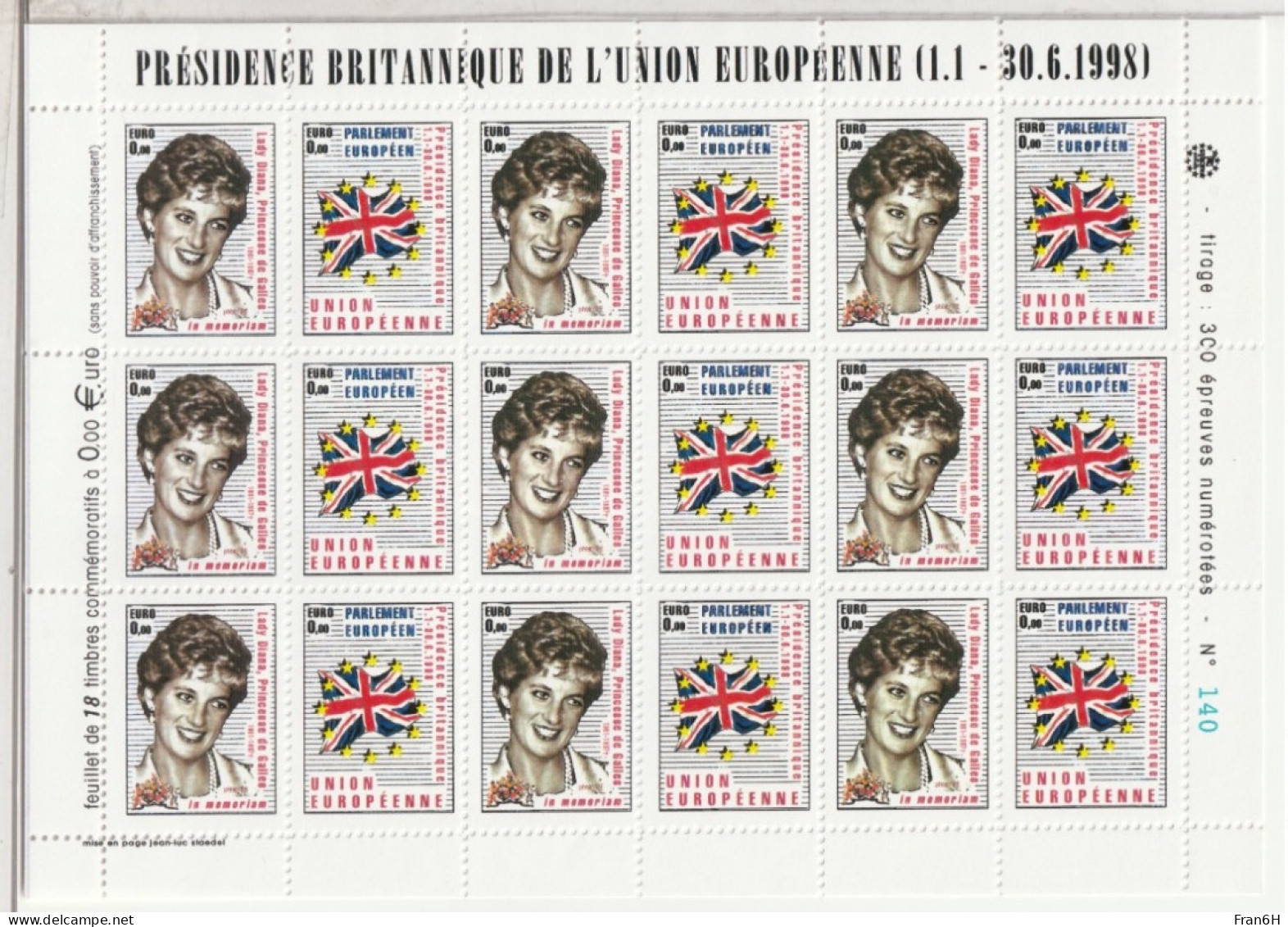 DIANA  - Bloc Neuf ** - MNH - - Familles Royales