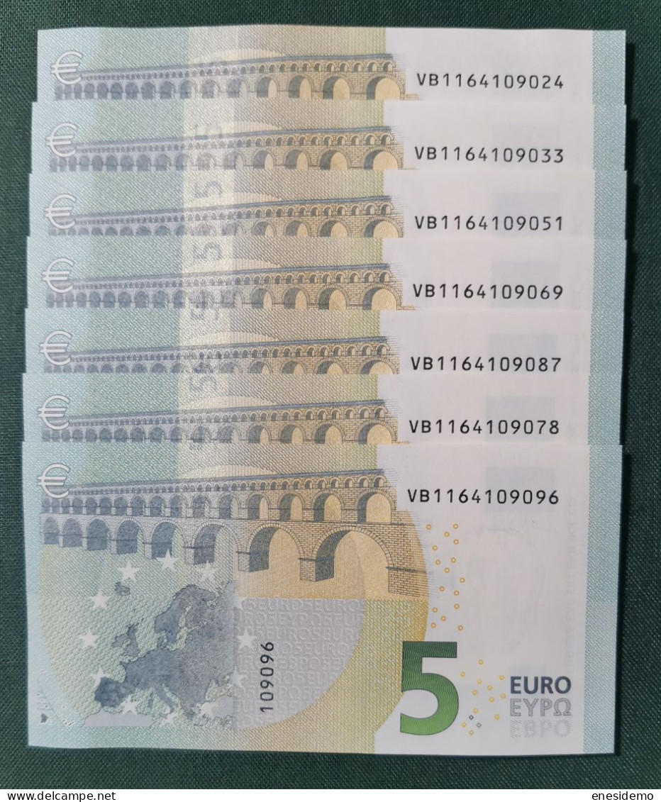 5 EURO V008A2 VB SPAIN 2013 DRAGHI SC FDS UNCIRCULATED  PERFECT - 5 Euro