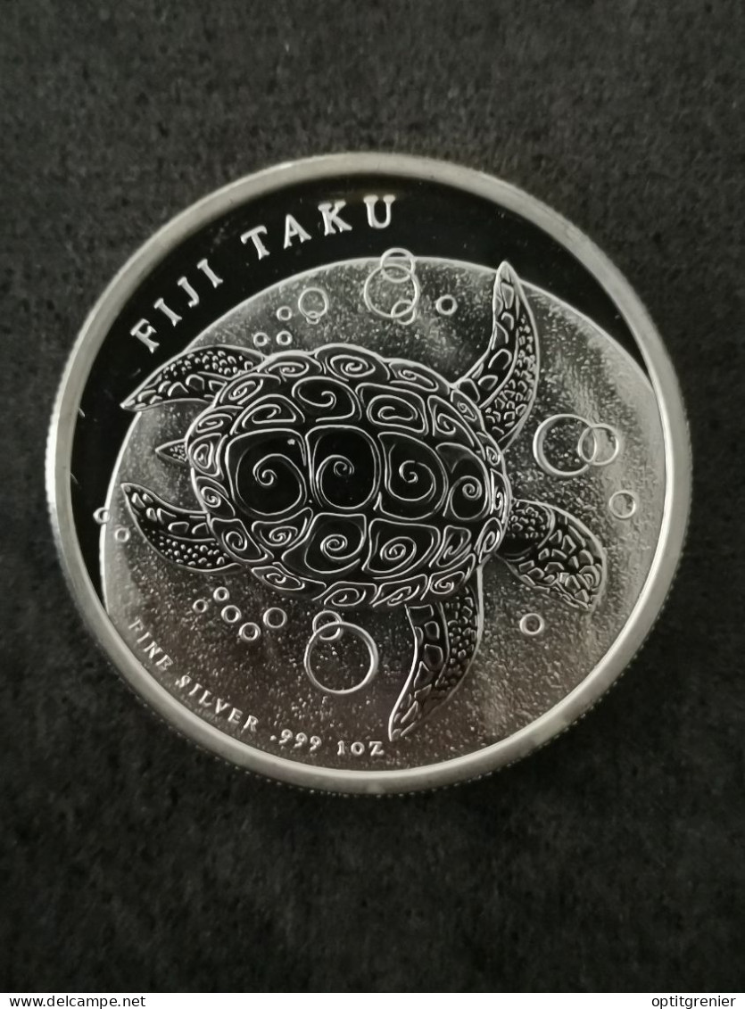 2 DOLLARS BE 1 OZ 999 2013 TORTUE FIDJI / TAKU TURTLE / SANS CAPSULE / SILVER PROOF - Figi