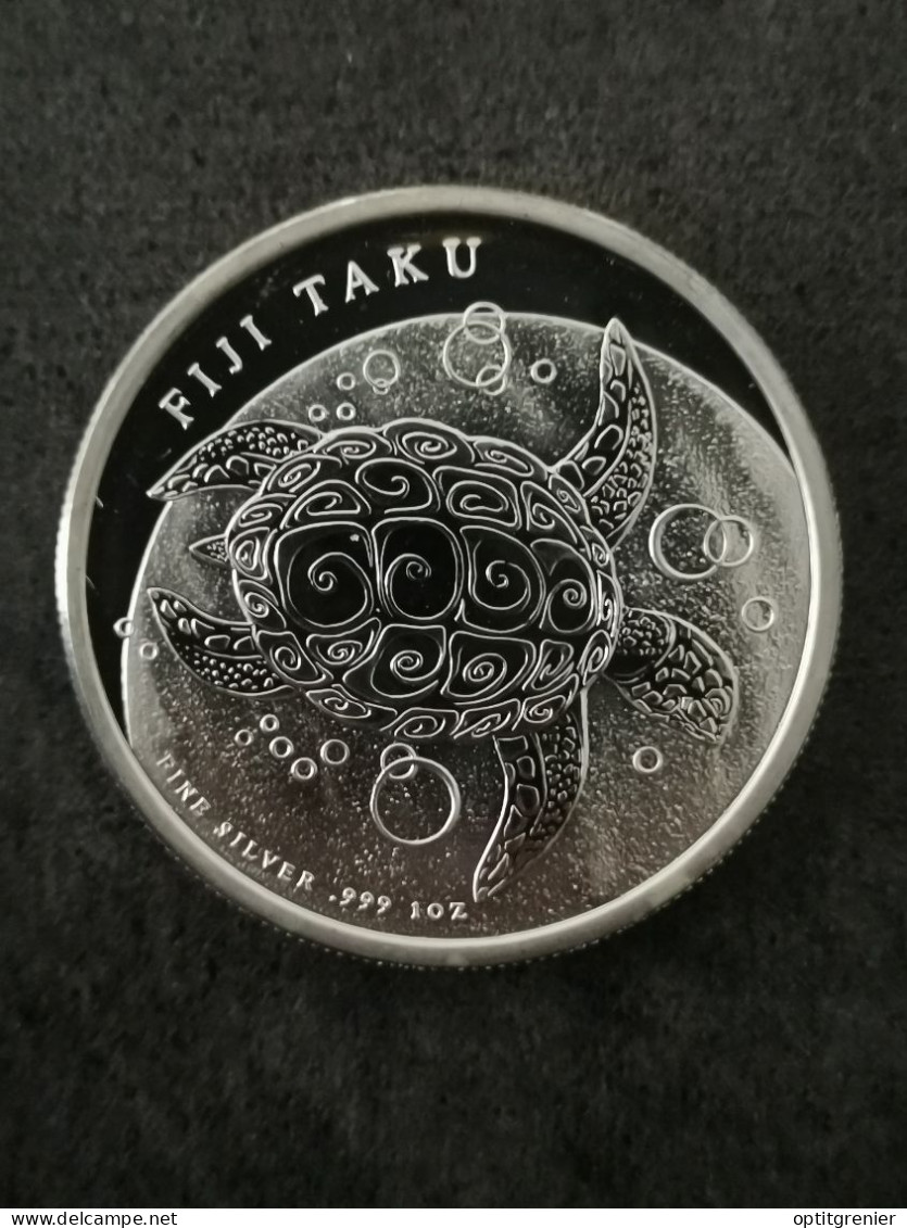 2 DOLLARS BE 1 OZ 999 2013 TORTUE FIDJI / TAKU TURTLE / SANS CAPSULE / SILVER PROOF - Fidji
