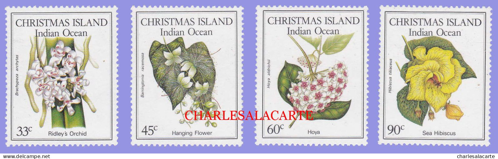 CHRISTMAS ISLAND 1986  NATIVE FLOWERS  SG 216-219  U.M. - Christmas Island