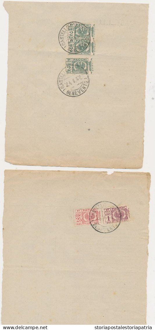 1938/42 CASTELLO D'ALIFE BENEVENTO 4 MODELLI 267 DIRITTI CUSTODIA PACCHI CON PACCHI POSTALI - Postpaketten