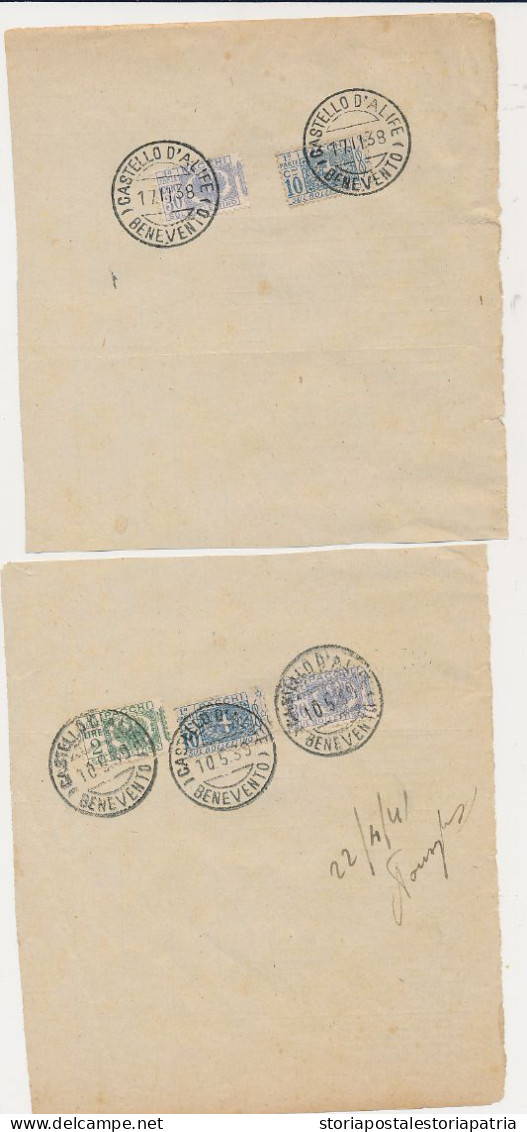 1938/42 CASTELLO D'ALIFE BENEVENTO 4 MODELLI 267 DIRITTI CUSTODIA PACCHI CON PACCHI POSTALI - Paketmarken