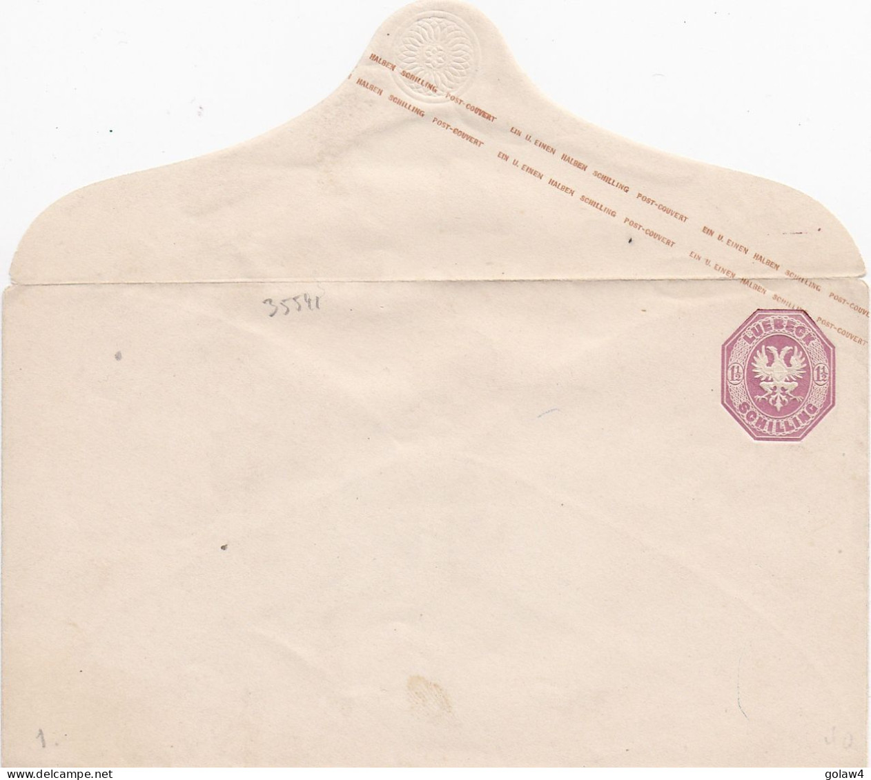 35541# LUEBECK ENTIER POSTAL ENVELOPPE 1 1/2 SCHILLING LÜBECK NEUF GANZSACHE STATIONERY - Luebeck