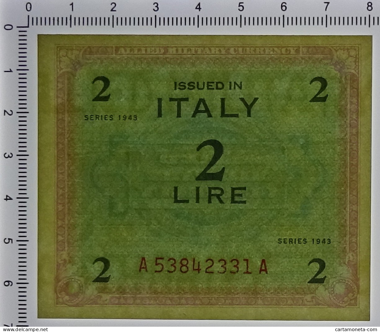 2 LIRE OCCUPAZIONE AMERICANA IN ITALIA MONOLINGUA FLC 1943 FDS-/FDS - Ocupación Aliados Segunda Guerra Mundial