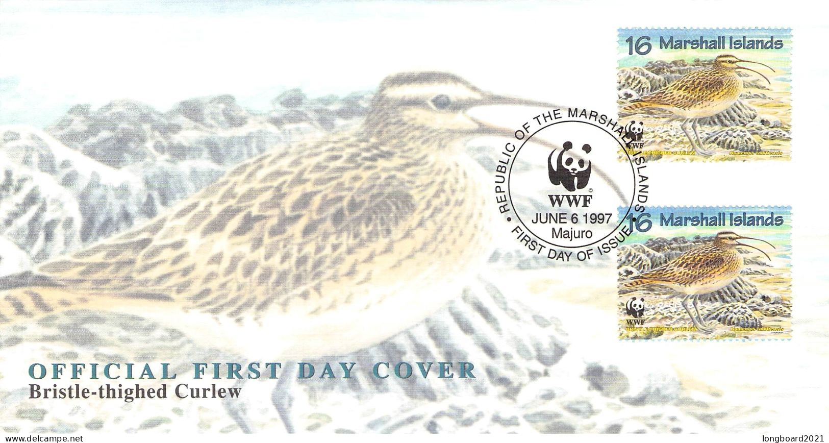 MARSHALL ISLANDS - FDC WWF 1997 - CURLEW / 4239 - Marshall