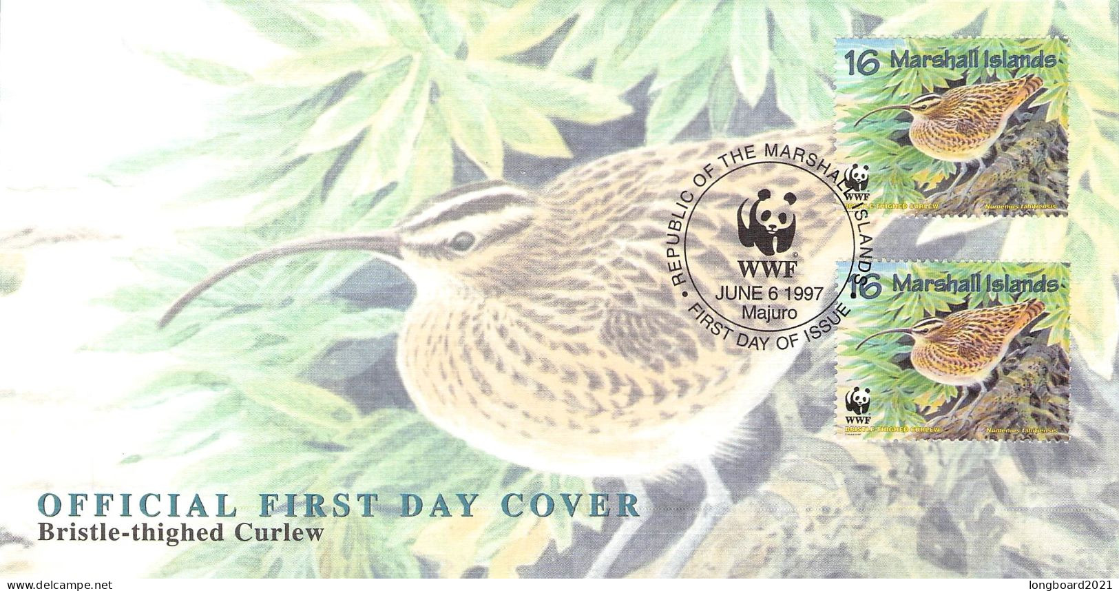 MARSHALL ISLANDS - FDC WWF 1997 - CURLEW / 4239 - Marshallinseln