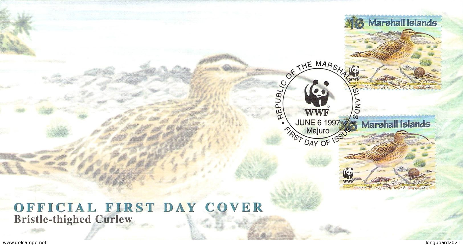 MARSHALL ISLANDS - FDC WWF 1997 - CURLEW / 4239 - Marshall Islands