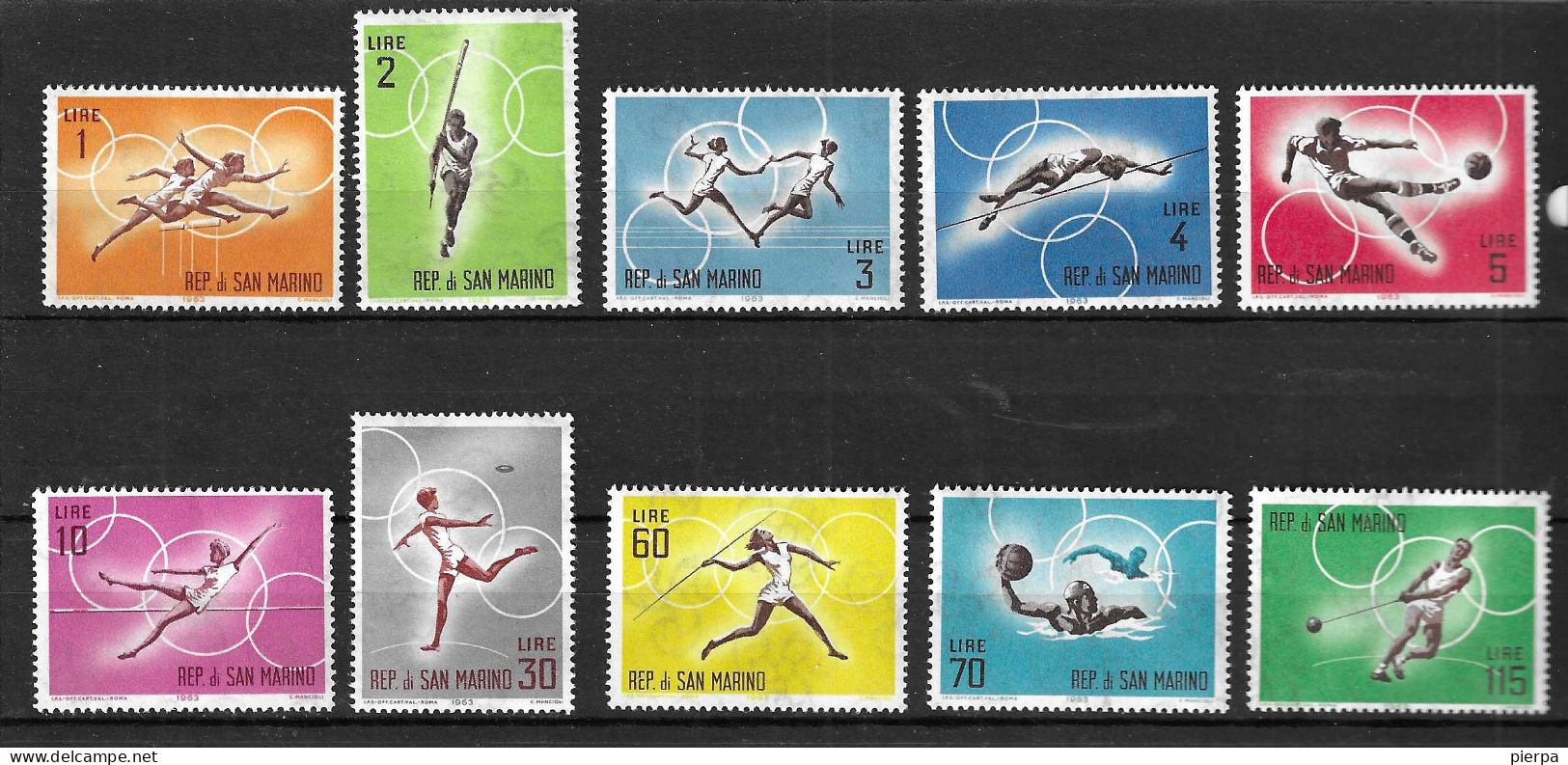 SAN MARINO - 1963 - SPORT GIOCHI OLIMPICI - SERIE 10 VALORI - NUOVA MNH** ( YVERT 605\14- MICHEL 749\758 - SS 649\58) - Neufs