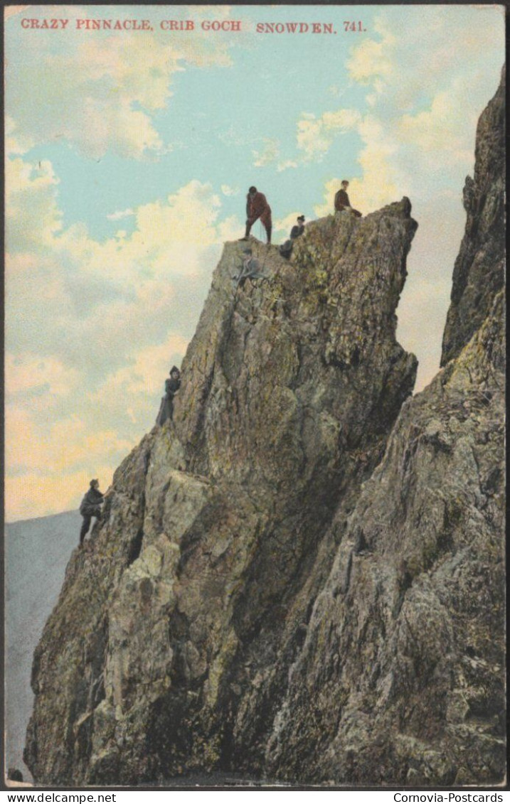 Crazy Pinnacle, Crib Goch, Snowden, Caernarvonshire, 1909 - William Ashton Postcard - Caernarvonshire
