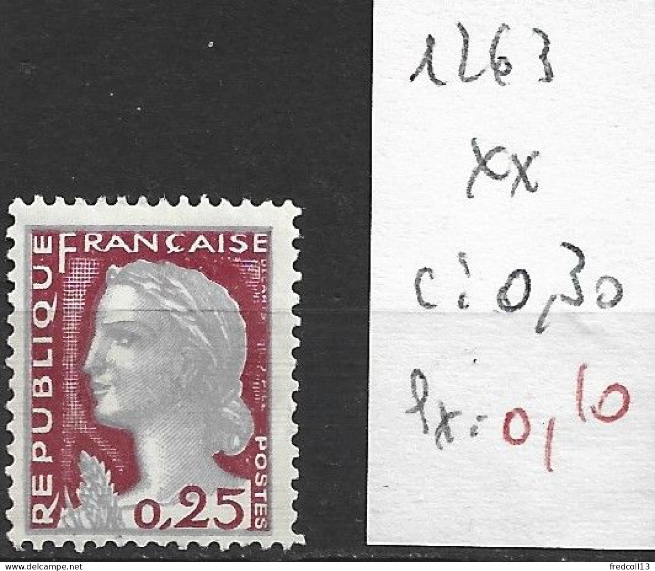 FRANCE 1263 ** Côte 0.30 € - 1960 Marianne (Decaris)