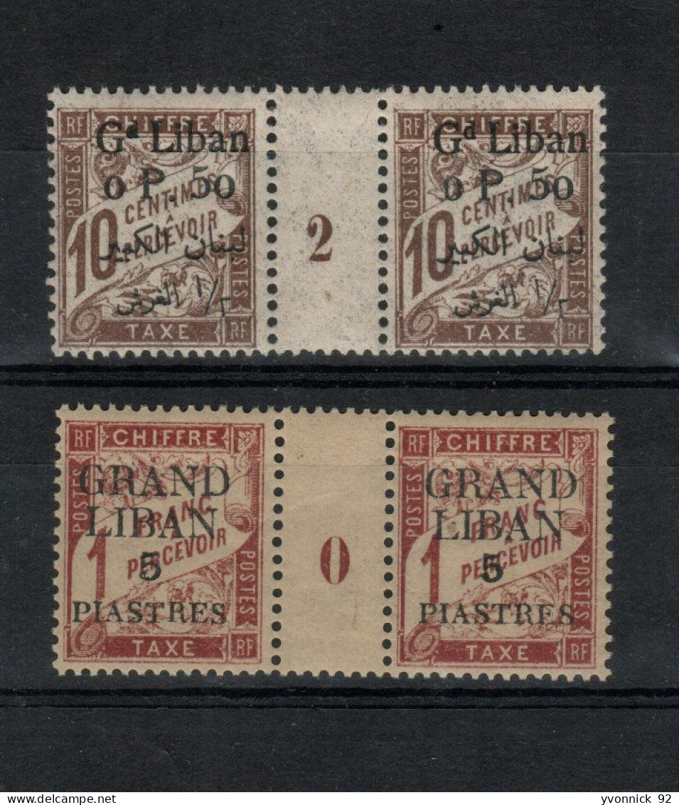 Grand - Liban _ 2 Millésimes Taxe _1922 N°5 +6 A - Timbres-taxe