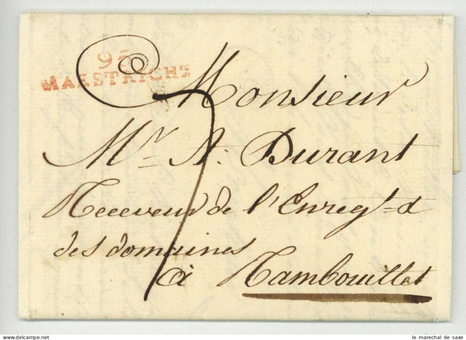 95 MAESTRICHT Maastricht 1814 Pour Rambouillet - 1792-1815: Veroverde Departementen